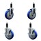 Service Caster 5'' Blue Poly Wheel Swivel 1-1/8'' Expanding Stem Caster Set 2 Brakes, 4PK SCC-EX20S514-PPUB-BLUE-2-TLB-2-118 - alternate 1